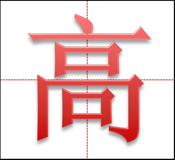 “高”字的田字格写法？